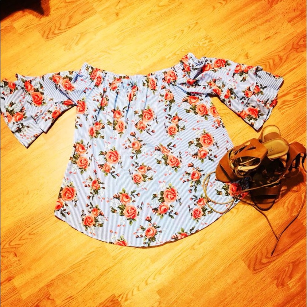 floral off the shoulder top